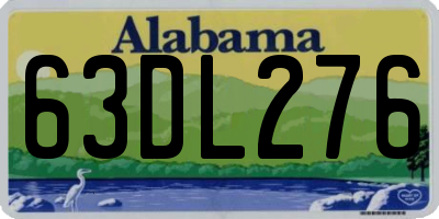 AL license plate 63DL276