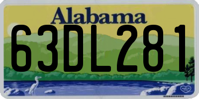 AL license plate 63DL281