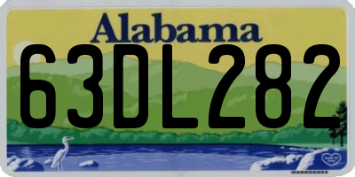 AL license plate 63DL282