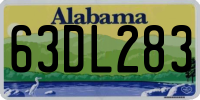 AL license plate 63DL283