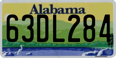 AL license plate 63DL284