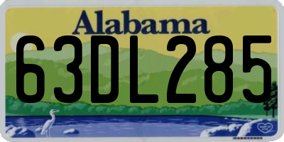AL license plate 63DL285