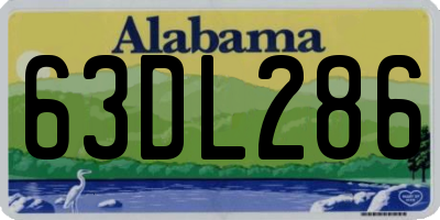 AL license plate 63DL286