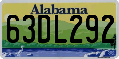 AL license plate 63DL292