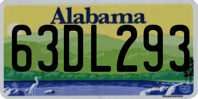 AL license plate 63DL293