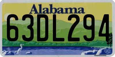 AL license plate 63DL294