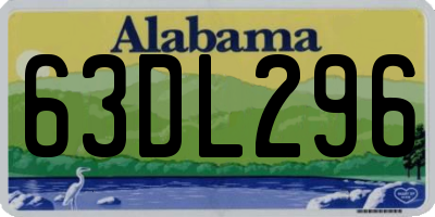 AL license plate 63DL296