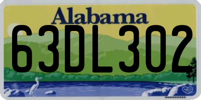 AL license plate 63DL302
