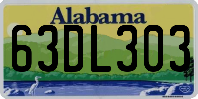 AL license plate 63DL303