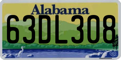 AL license plate 63DL308