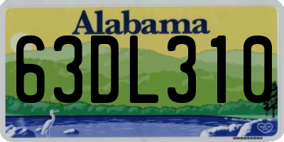 AL license plate 63DL310