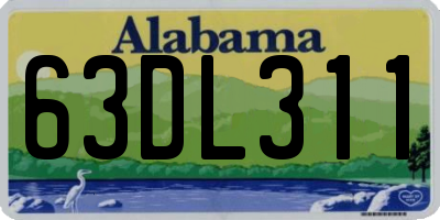 AL license plate 63DL311