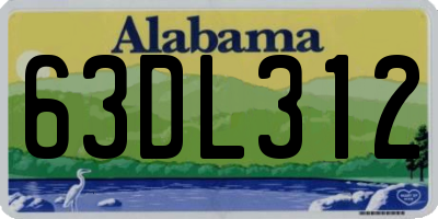AL license plate 63DL312