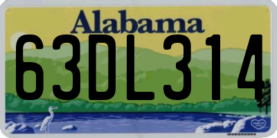 AL license plate 63DL314