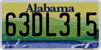 AL license plate 63DL315