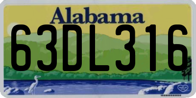 AL license plate 63DL316