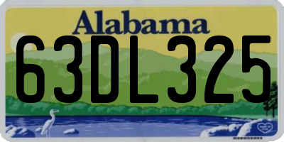 AL license plate 63DL325