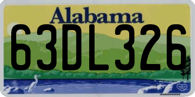 AL license plate 63DL326