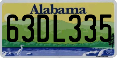AL license plate 63DL335