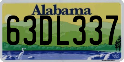 AL license plate 63DL337