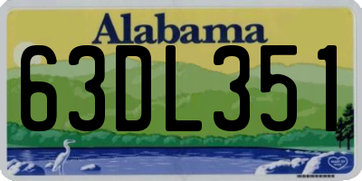AL license plate 63DL351