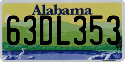 AL license plate 63DL353