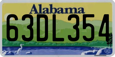 AL license plate 63DL354