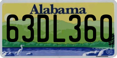 AL license plate 63DL360