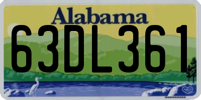 AL license plate 63DL361