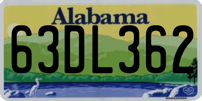 AL license plate 63DL362