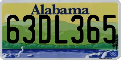 AL license plate 63DL365