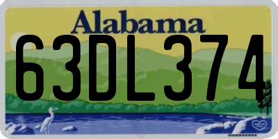 AL license plate 63DL374