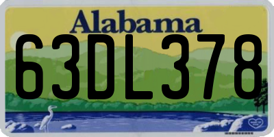 AL license plate 63DL378