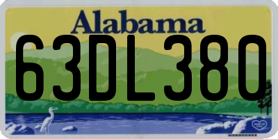 AL license plate 63DL380