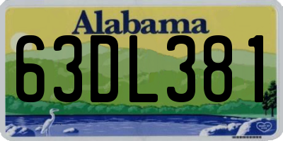 AL license plate 63DL381