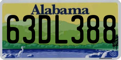 AL license plate 63DL388