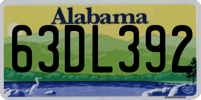 AL license plate 63DL392