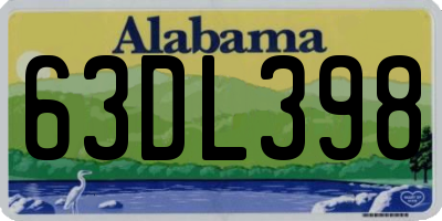 AL license plate 63DL398