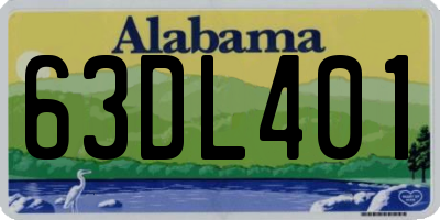 AL license plate 63DL401