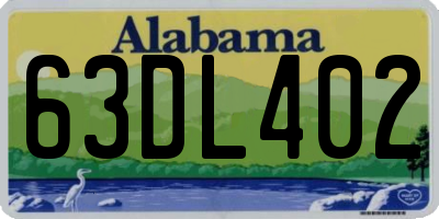 AL license plate 63DL402