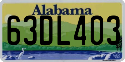 AL license plate 63DL403