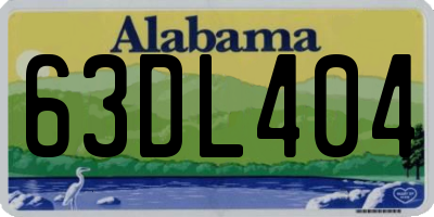 AL license plate 63DL404