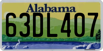AL license plate 63DL407