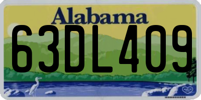 AL license plate 63DL409