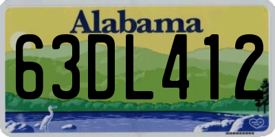 AL license plate 63DL412