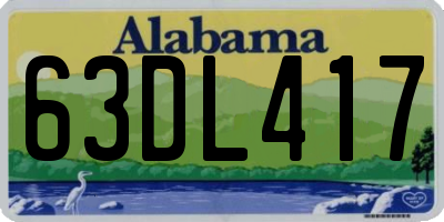 AL license plate 63DL417