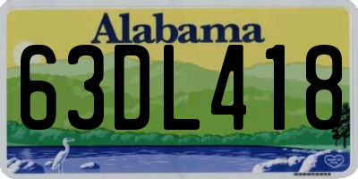 AL license plate 63DL418
