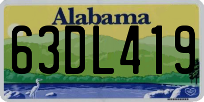 AL license plate 63DL419
