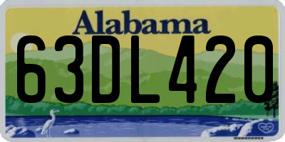 AL license plate 63DL420