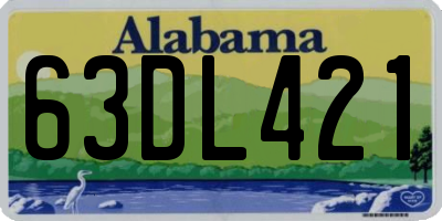 AL license plate 63DL421
